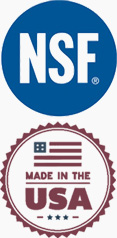 NSF and Made in the USA badges